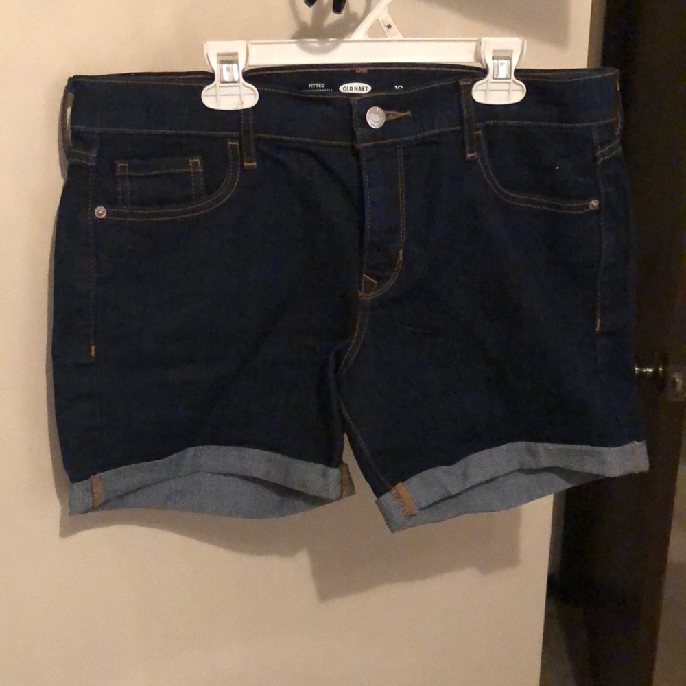 Old navy dark wash midi shorts size 10